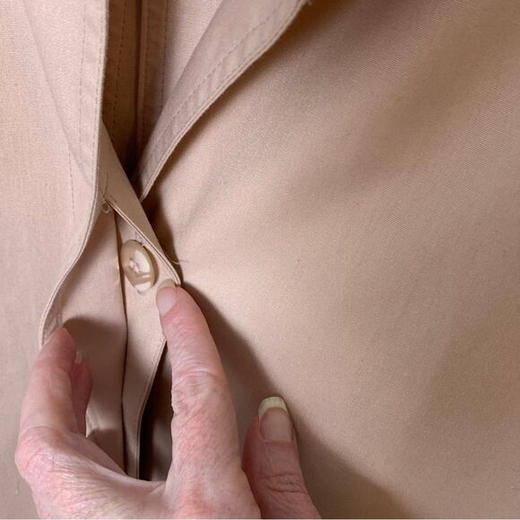 Vintage London Fog Blush pink Trench Coat Union Made 80s/90s oversized size 12 - Picture 3 of 16